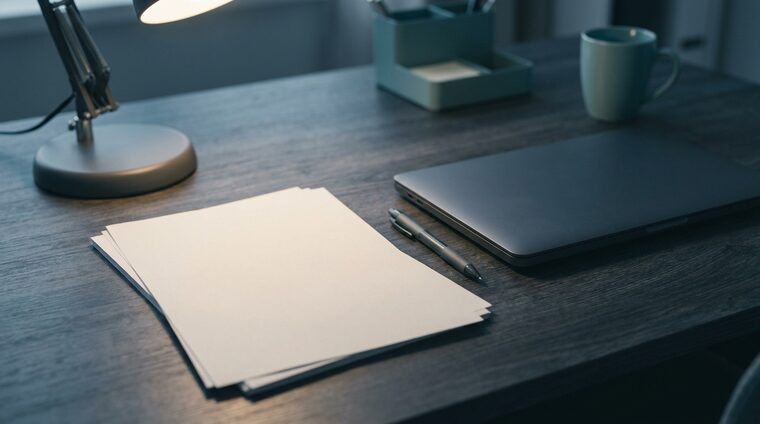 Reporte impreso del procedimiento sobre el escritorio
