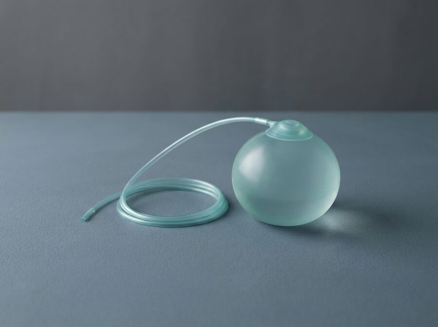 Balón intragástrico de silicón con su catéter de llenado